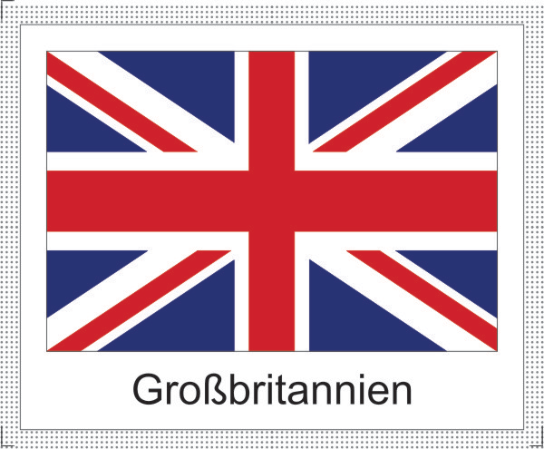 Großbritannien | Aufkleber mit weissem Design