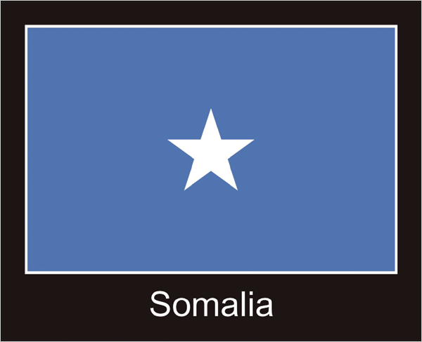 Somalia | Aufkleber mit schwarzem Design 