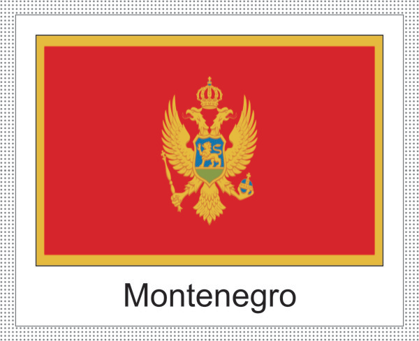 Montenegro | Aufkleber mit weissem Design