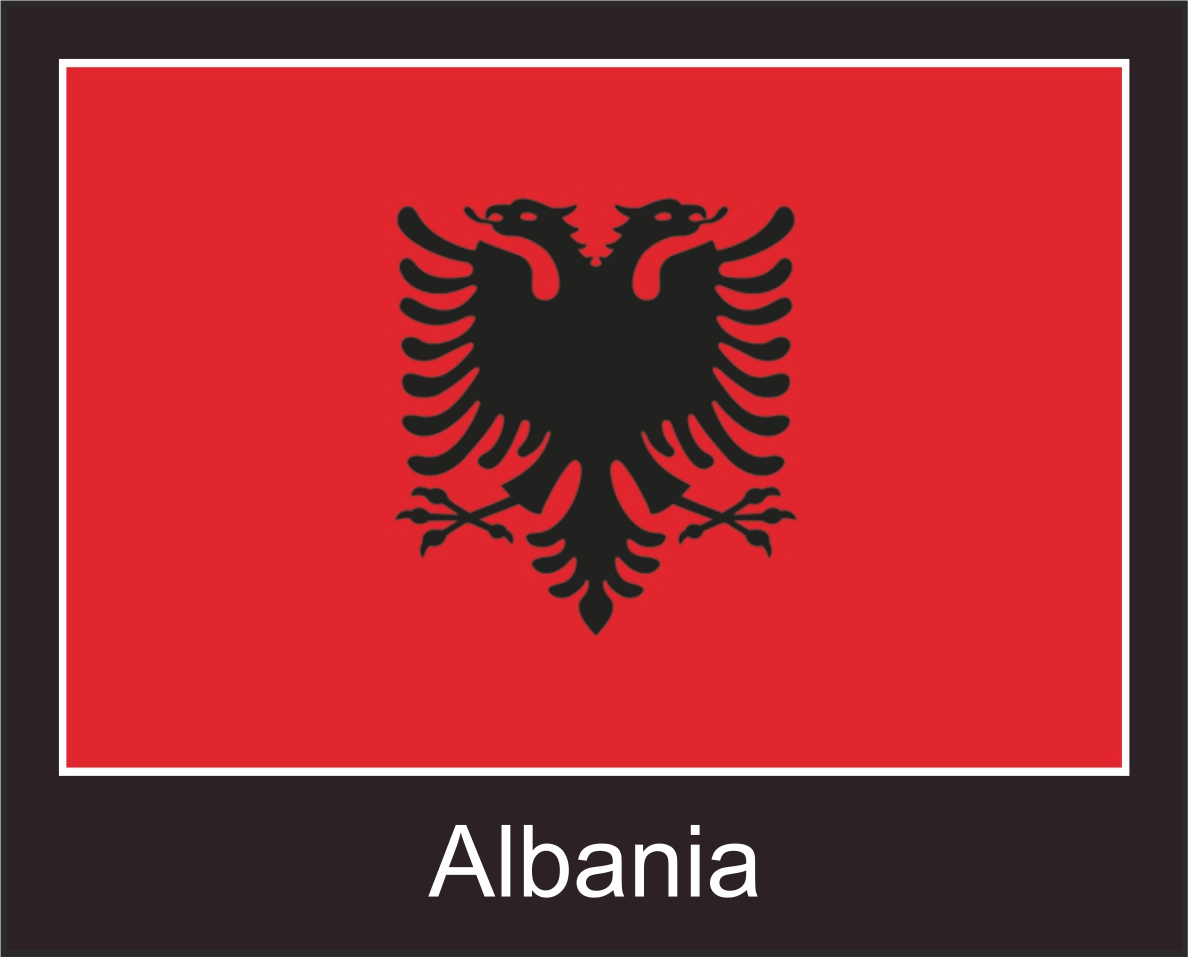 Albanien | Aufkleber mit schwarzem Design  Albanien | Aufkleber mit schwarzem Design