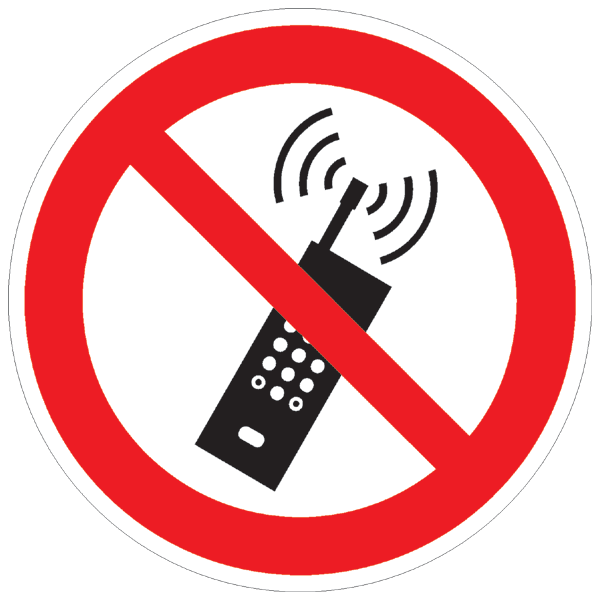 Verbotszeichenaufkleber alt .019-Eingeschaltete Mobiltelefone verboten (alt)