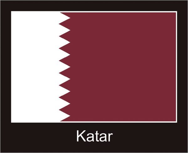 Flagge | Katar -schwarzes Design