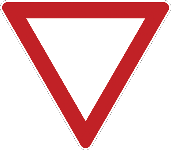 Verkehrszeichen 205 - Vorfahrt gewähren