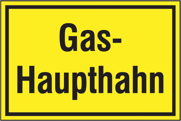 Warnzeichenaufkleber Sonstige .038- Gas-Haupthahn