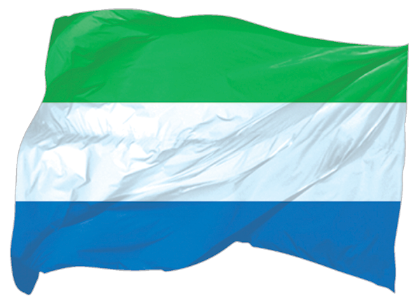 Sierra Leone | wehende Flagge als Aufkleber