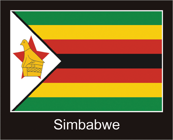 Simbabwe | Aufkleber mit schwarzem Design 