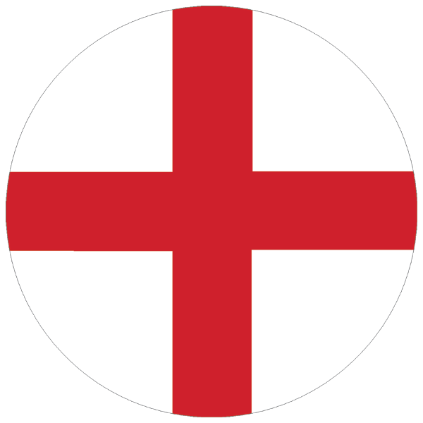 England | rund geschnittener Aufkleber