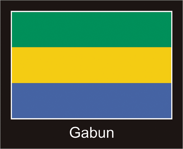 Gabun | Aufkleber mit schwarzem Design 