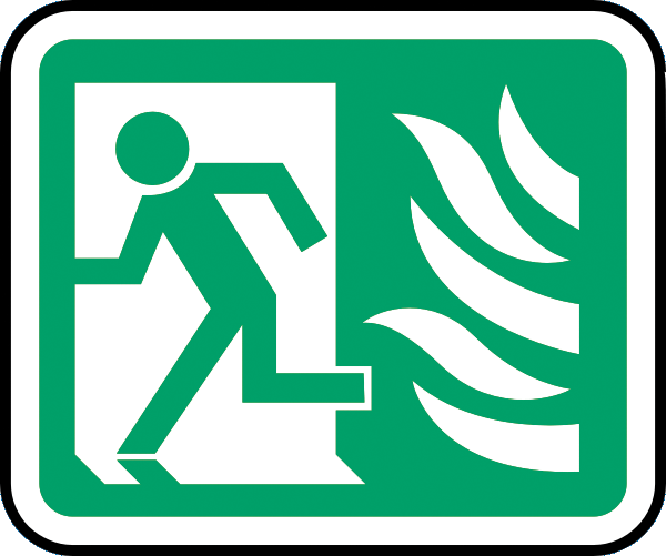 Rettungszeichenaufkleber .190-  Notausgang (alt)