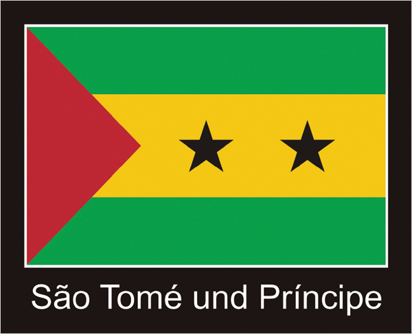 São Tomé und Príncipe | Aufkleber mit schwarzem Design 
