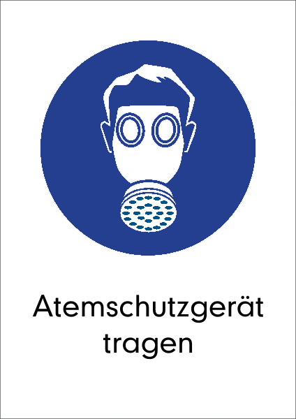 Gebotszeichenaufkleber alt .061- Atemschutzgerät tragen (alt)