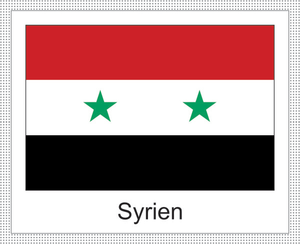 Flagge  Syrien -weisses Design