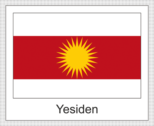Yesiden | Aufkleber mit weissem Design