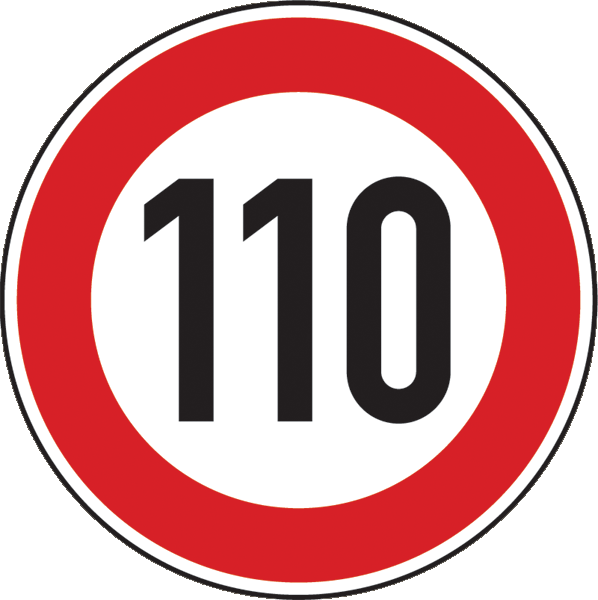 Verkehrszeichen 274.110 - Zulässige Höchstgeschwindigkeit 110 km/h