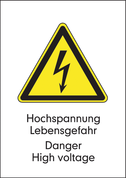Warnzeichenaufkleber Elektro .006- Hochspannung Lebensgefahr (alt)
