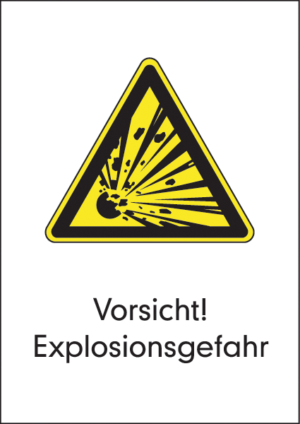 Warnzeichenaufkleber alt .069- Vorsicht! Explosionsgefahr (alt)