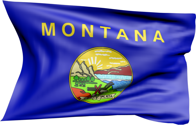 Montana | wehende Flagge von Montana als Aufkleber