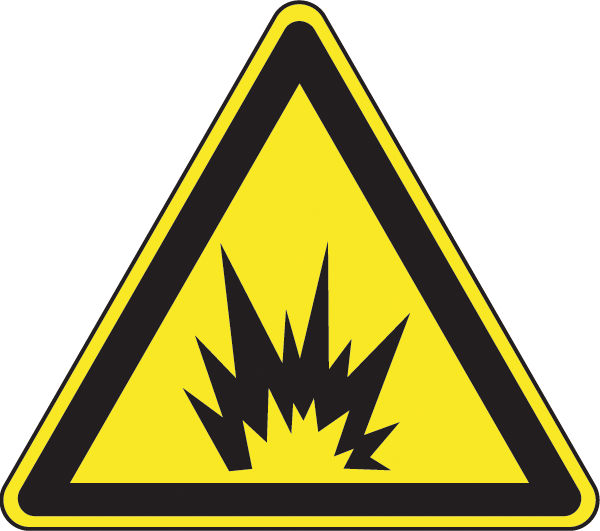 Warnzeichenaufkleber alt .039- Warnung vor Explosion (alt)