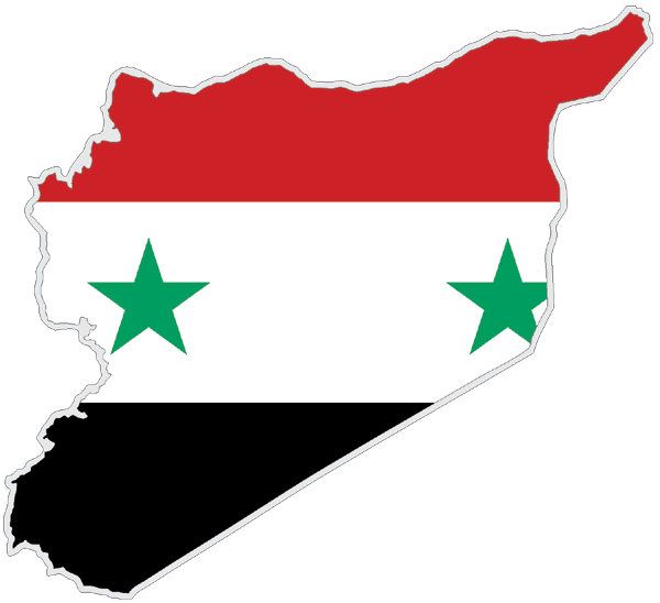 Syrien | Auf Contour geschnittene Flagge