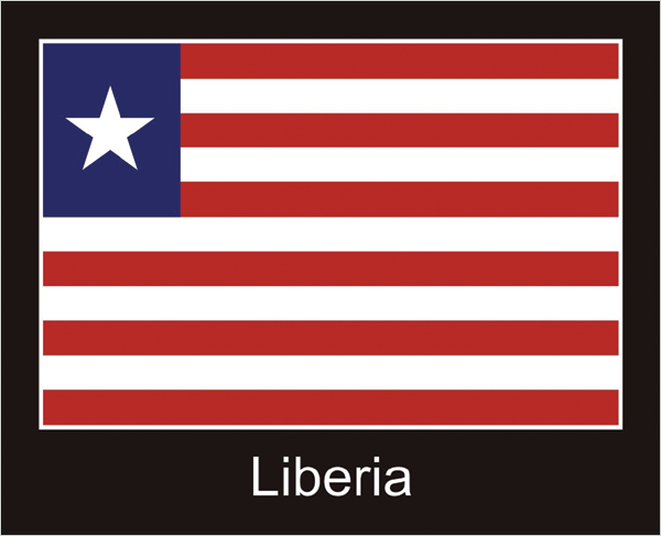 Liberia | Aufkleber mit schwarzem Design 