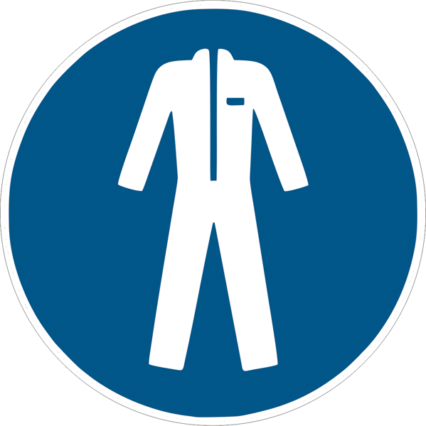 Gebotszeichenaufkleber - M010 Schutzkleidung benutzen