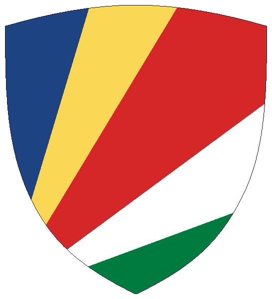 Seychellen | Flagge -wappenförmig Seychellen | Flagge -wappenförmig