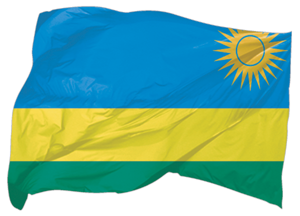 Ruanda | wehende Flagge als Aufkleber