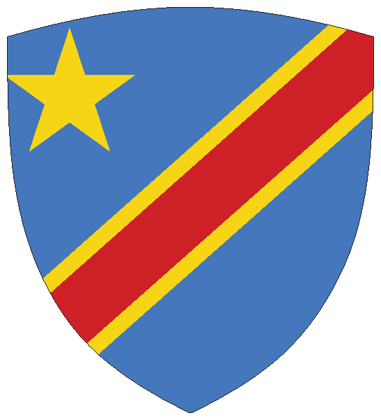 Kongo -Dem. Republik | Flagge -wappenförmig