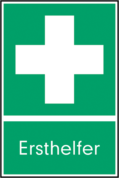 Rettungszeichenaufkleber .038-  Erste Hilfe - Ersthelfer (alt)