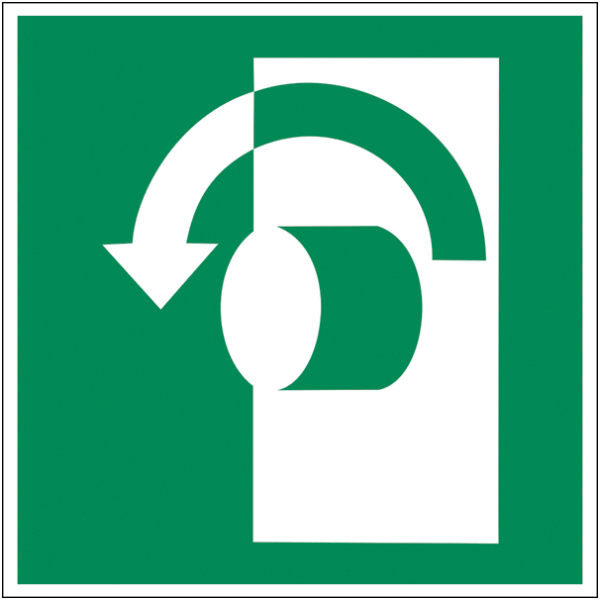 Rettungszeichenaufkleber .018- E018 Öffnung links