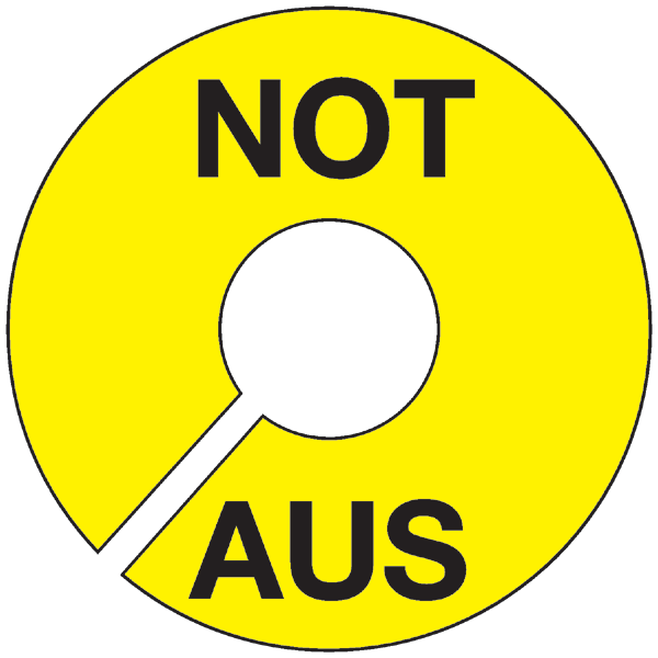 Warnzeichenaufkleber Sonstige .002- Not-Aus