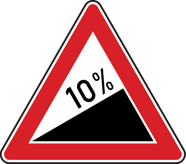 Verkehrszeichen 110.10 - Steigung 10%