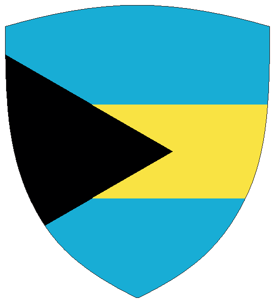 Bahamas | Flagge -wappenförmig