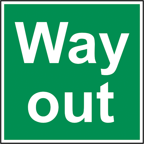 Rettungszeichenaufkleber .015- Way out (alt)