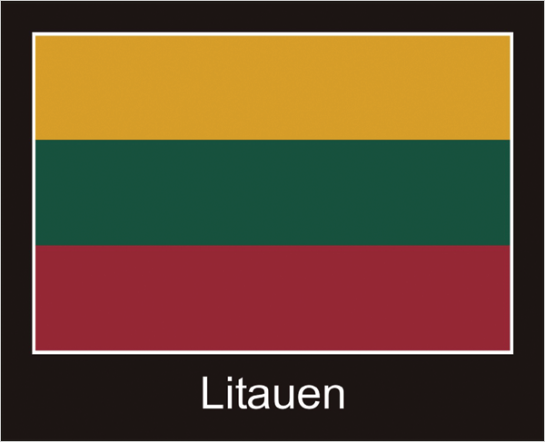 Litauen | Aufkleber mit schwarzem Design 