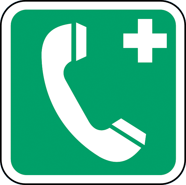 Rettungszeichenaufkleber .164- Notruftelefon (alt)