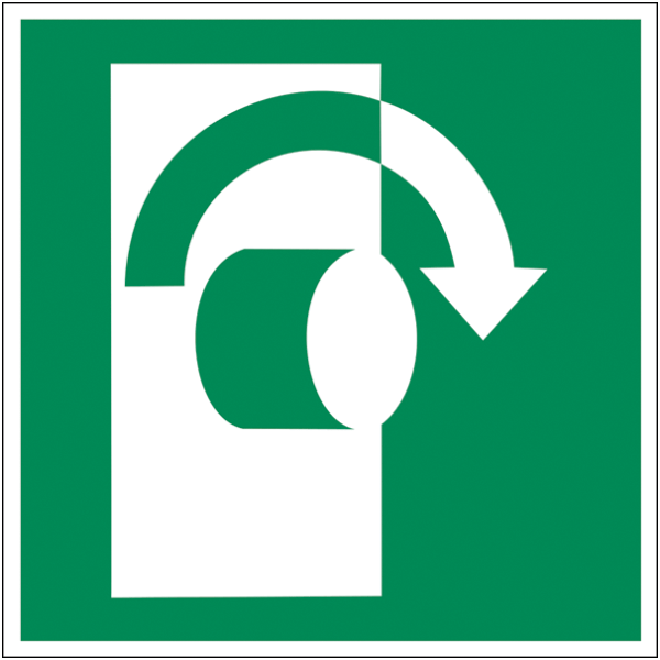 Rettungszeichenaufkleber .019- E019 Öffnung rechts