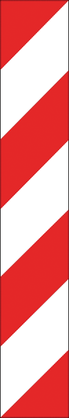 Warnzeichenaufkleber alt .122- Markierung Rot/Weiß
