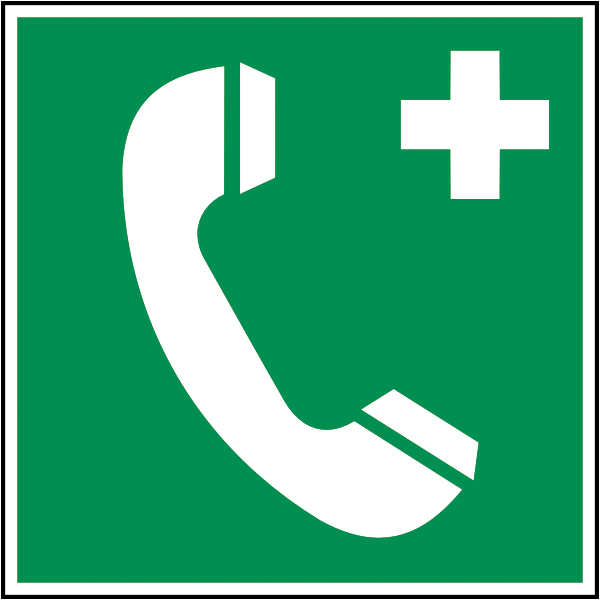 Rettungszeichenaufkleber .010- Notruftelefon (alt)