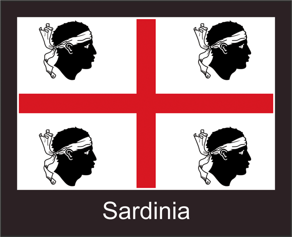 Sardinien | Aufkleber mit schwarzem Design