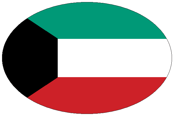 Kuwait | Aufkleber in ovaler Form