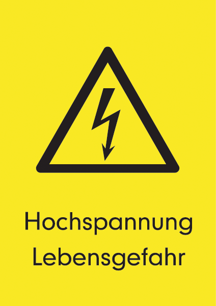 Warnzeichenaufkleber Elektro .014- Hochspannung Lebensgefahr (alt)