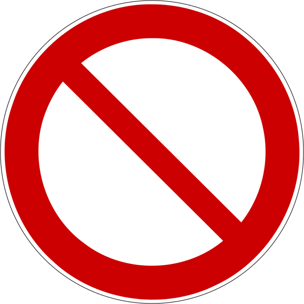 Verbotszeichenaufkleber .001- allgemein