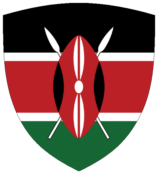 Kenia | Flagge -wappenförmig