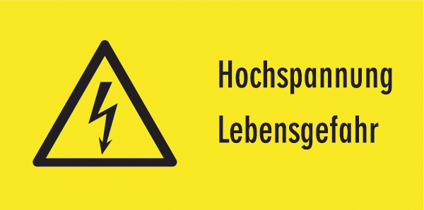 Warnzeichenaufkleber Elektro .034- Hochspannung Lebensgefahr (alt)