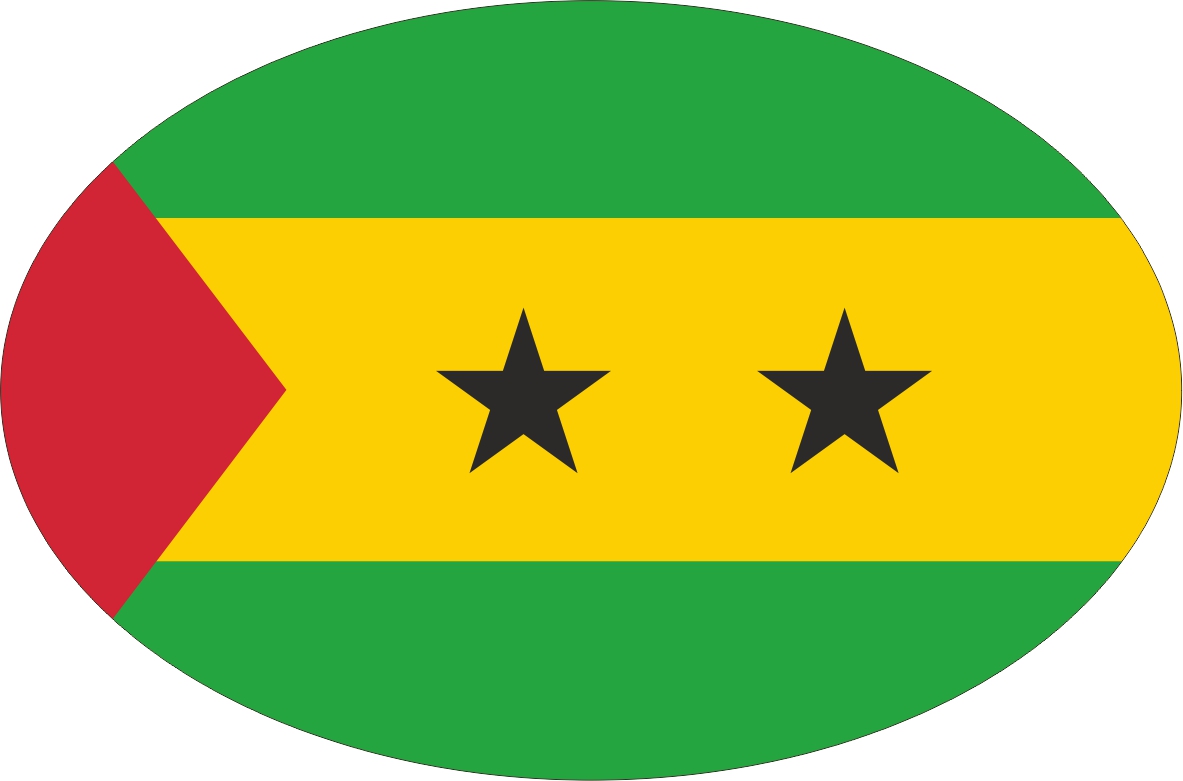 São Tomé und Príncipe | Aufkleber in ovaler Form