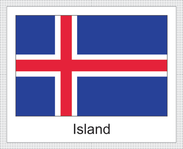 Island | Aufkleber mit weissem Design