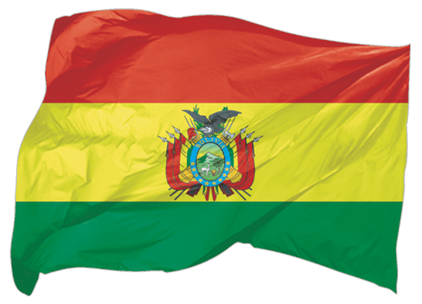 Bolivien mit Wappen | wehende Flagge als Aufkleber