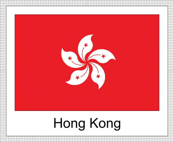Hongkong | Aufkleber mit weissem Design