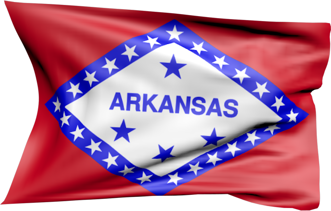 Arkansas | wehende Flagge von Arkansas als Aufkleber